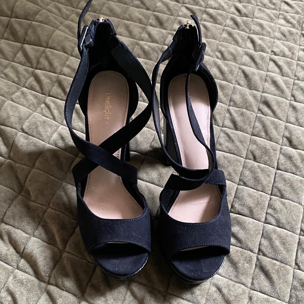 Limelight brand Black Strappy Heels size 9.5